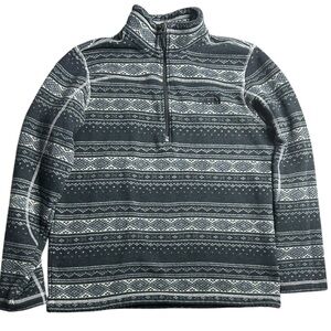 The North Face Men’s Quarter‎ Zip Fleece Pullover Gray Nordic Pattern Size Large
